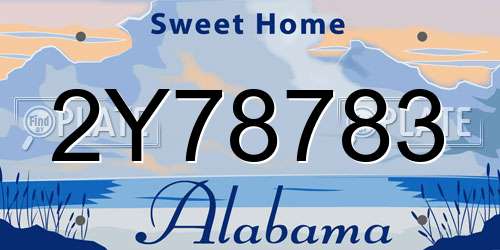 2Y78783 Alabama License Plate