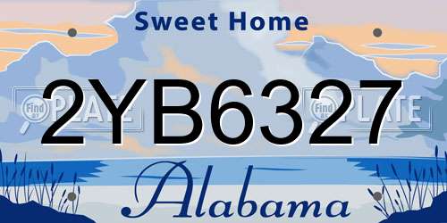 2YB6327 Alabama License Plate