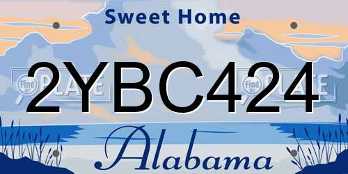 2YBC424 Alabama License Plate