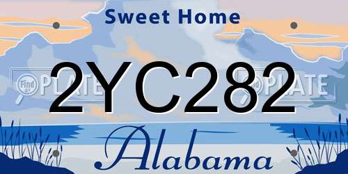 2YC282 Alabama License Plate