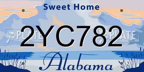 2YC782 Alabama License Plate
