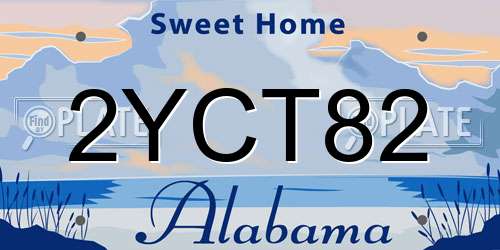 2YCT82 Alabama License Plate