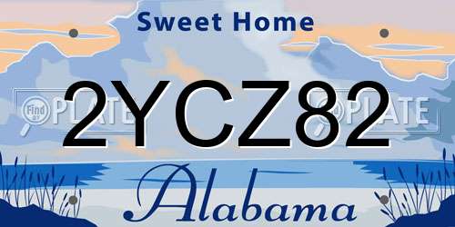 2YCZ82 Alabama License Plate