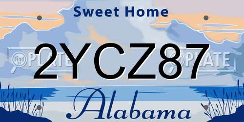 2YCZ87 Alabama License Plate