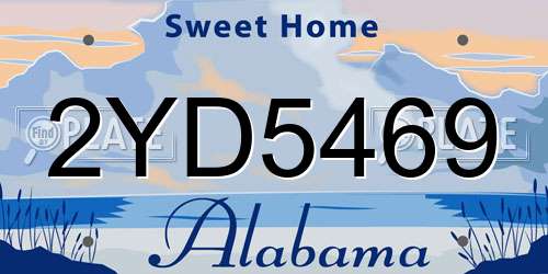 2YD5469 Alabama License Plate
