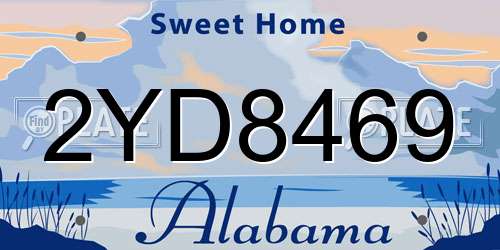 2YD8469 Alabama License Plate
