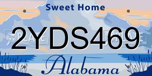 2YDS469 Alabama License Plate