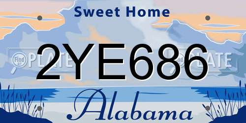 2YE686 Alabama License Plate
