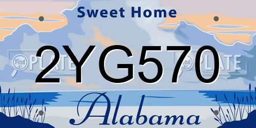2YG570 Alabama License Plate