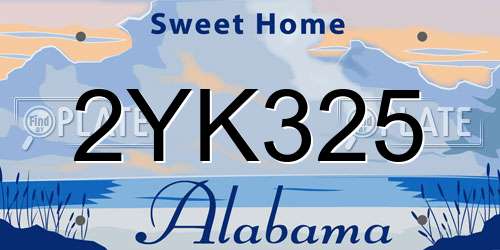 2YK325 Alabama License Plate