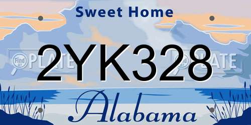 2YK328 Alabama License Plate