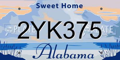 2YK375 Alabama License Plate