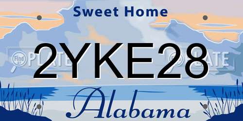 2YKE28 Alabama License Plate