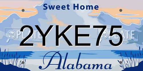 2YKE75 Alabama License Plate