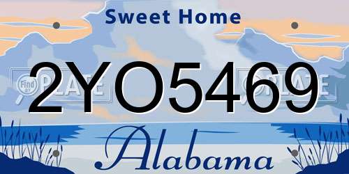 2YO5469 Alabama License Plate