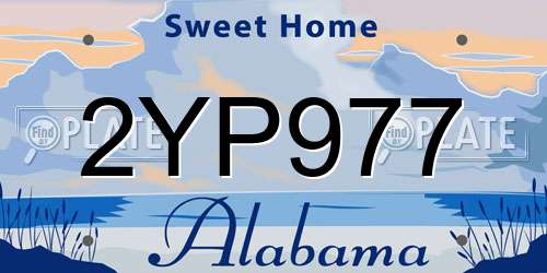 2YP977 Alabama License Plate