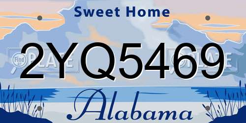 2YQ5469 Alabama License Plate