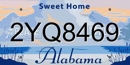 2YQ8469 Alabama License Plate