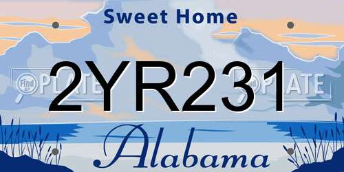 2YR231 Alabama License Plate