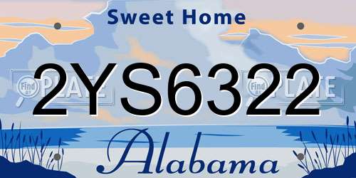 2YS6322 Alabama License Plate