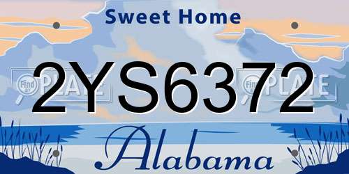 2YS6372 Alabama License Plate