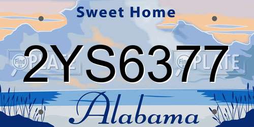 2YS6377 Alabama License Plate