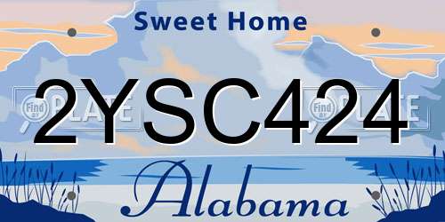 2YSC424 Alabama License Plate