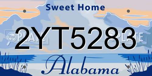 2YT5283 Alabama License Plate