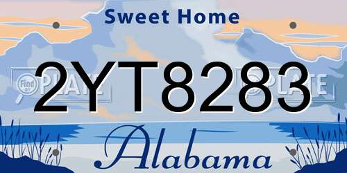2YT8283 Alabama License Plate