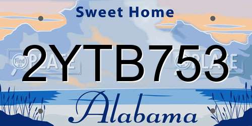 2YTB753 Alabama License Plate