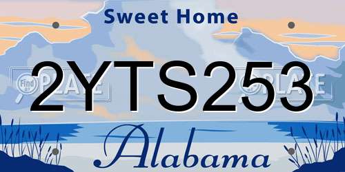 2YTS253 Alabama License Plate