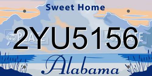 2YU5156 Alabama License Plate