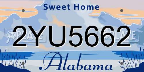 2YU5662 Alabama License Plate