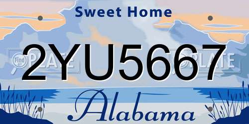 2YU5667 Alabama License Plate