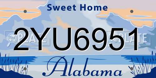 2YU6951 Alabama License Plate
