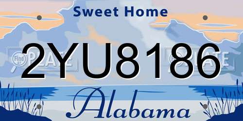 2YU8186 Alabama License Plate