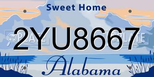 2YU8667 Alabama License Plate