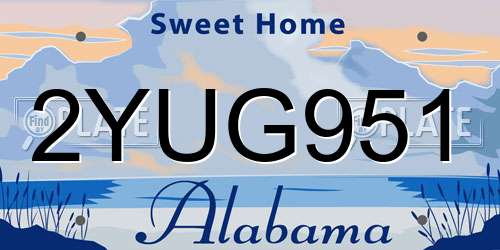 2YUG951 Alabama License Plate