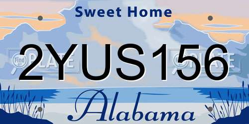 2YUS156 Alabama License Plate