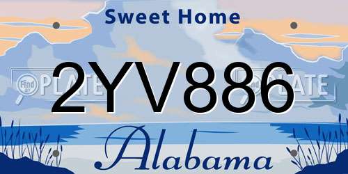 2YV886 Alabama License Plate