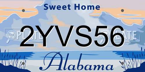 2YVS56 Alabama License Plate