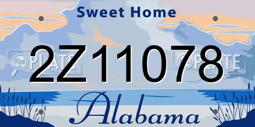 2Z11078 Alabama License Plate