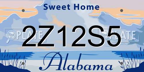 2Z12S5 Alabama License Plate