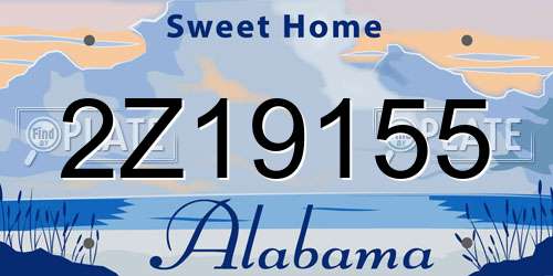 2Z19155 Alabama License Plate