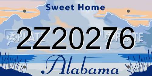 2Z20276 Alabama License Plate