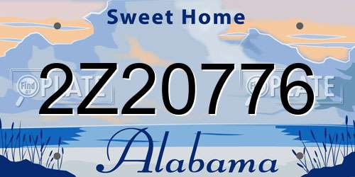 2Z20776 Alabama License Plate