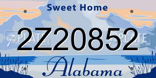 2Z20852 Alabama License Plate