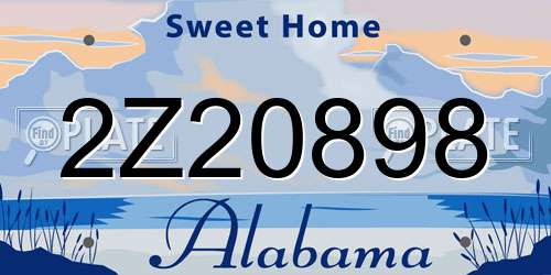 2Z20898 Alabama License Plate