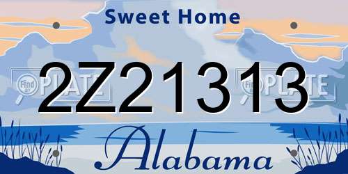 2Z21313 Alabama License Plate