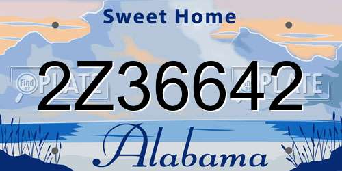 2Z36642 Alabama License Plate